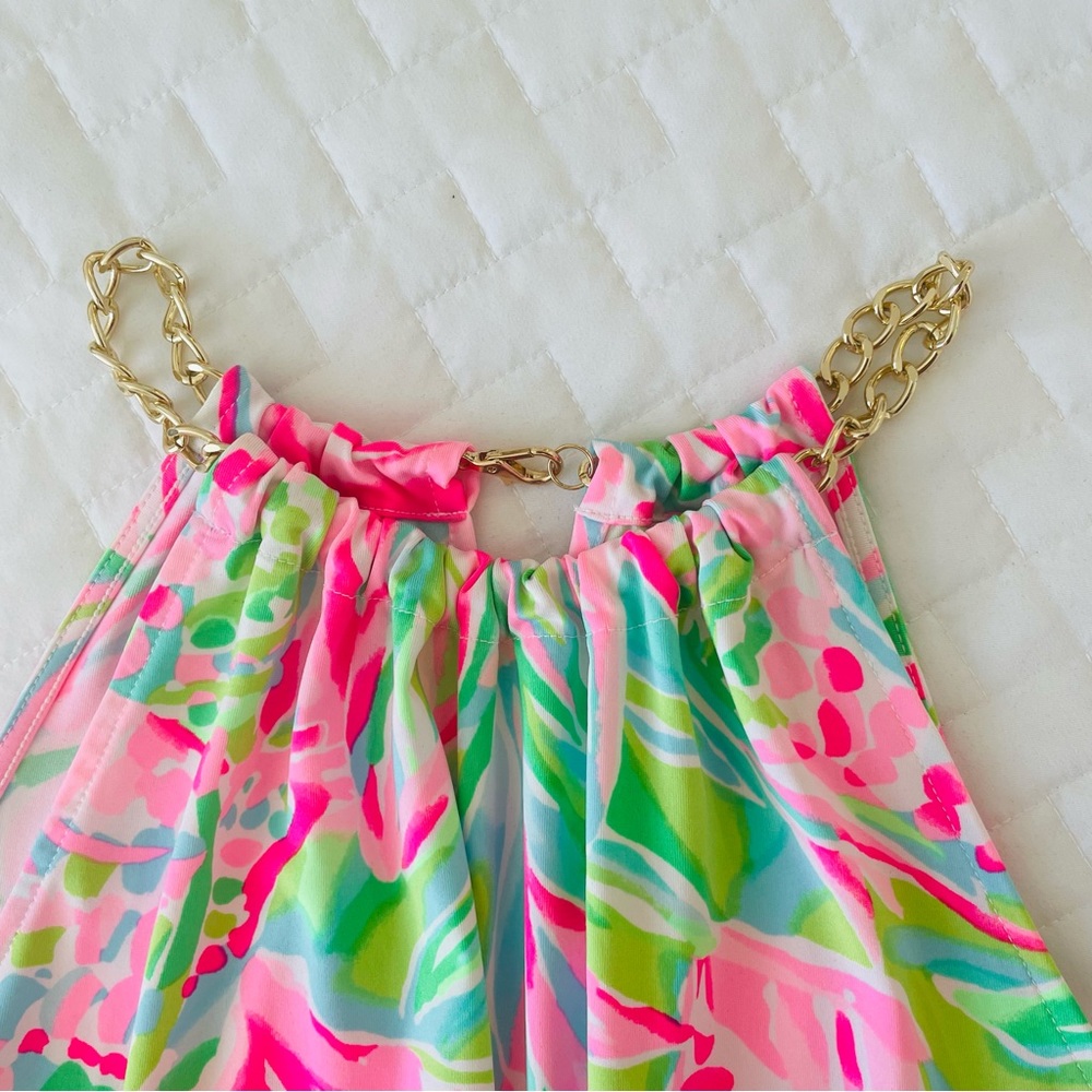Lilly Pulitzer Pink and Green Halter Top - Picture 9 of 12